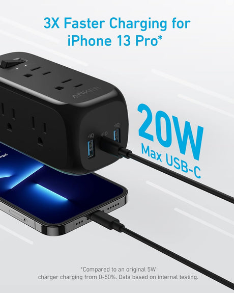 Anker 332 USB C - Protector de sobretensiones (300J), 6 salidas