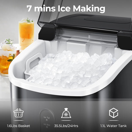Máquina de Hielo Nugget, 35.5 lbs/24hrs, Autolimpiante, Modelo X