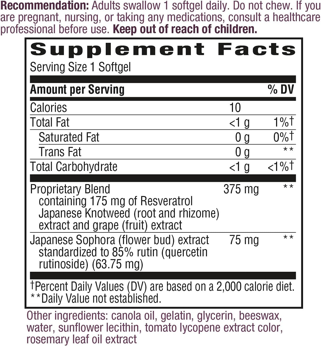 Nature&#39;s Way Resveratrol-Forte, protege de los radicales libres*, 60 cápsulas blandas