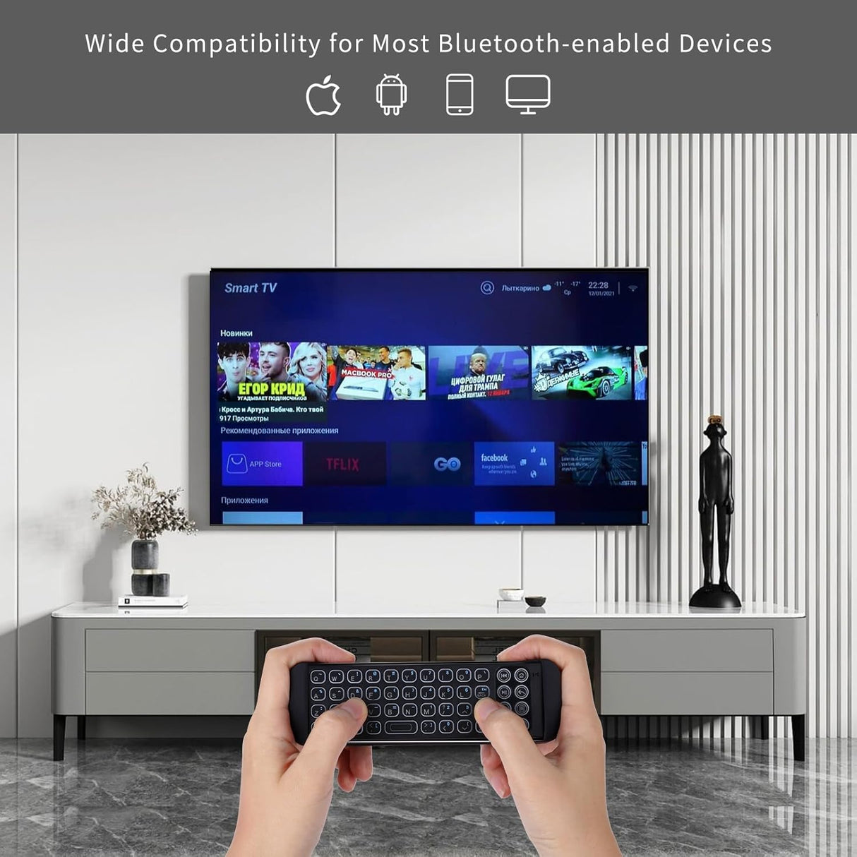 Teclado Bluetooth iPazzPort para Fire Stick y Echo Show 15