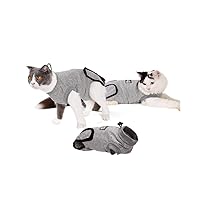 DogLemi Traje de recuperación de gatos para heridas abdominales y enfermedades de la piel, profesional después de la cirugía, uso suave, cómodo, cono de cuello E, alternativa para gatos pequeños y medianos heridas de gatito, enfermedades de la piel