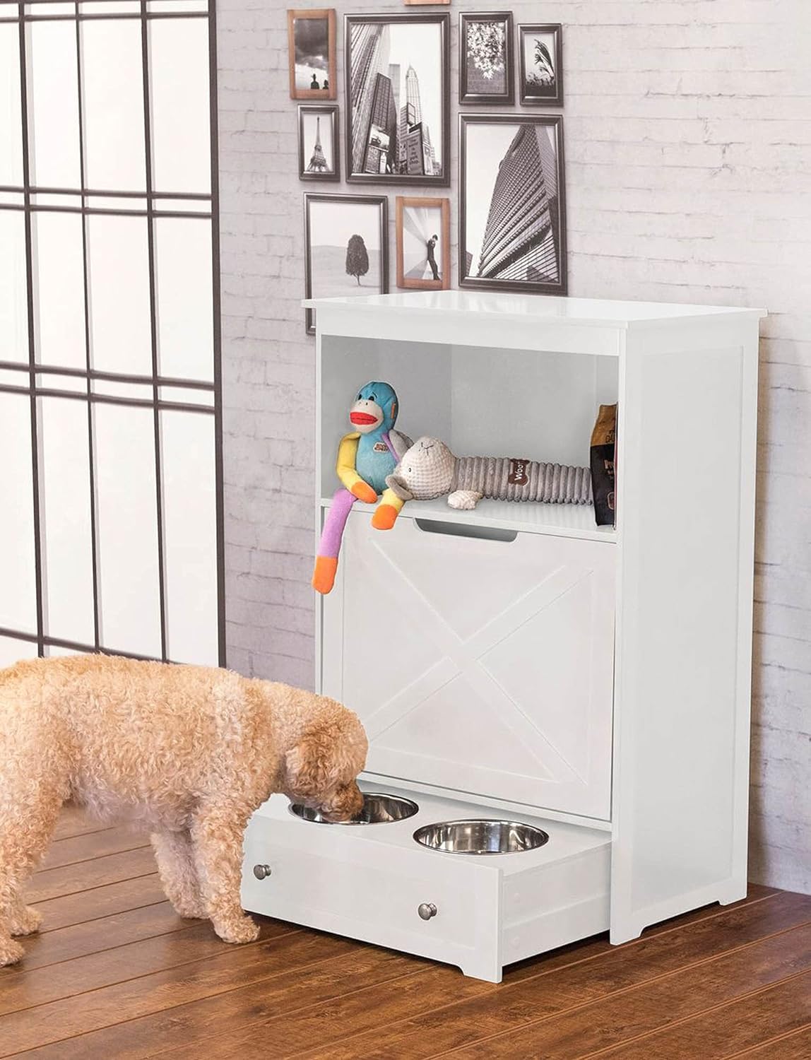 Comederos para mascotas con almacenamiento soporte para tazón