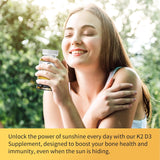 Suplemento de Vitamina D3 K2, 120 cápsulas, Natural Coconut