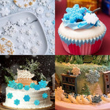 Moldes de Silicona para Fondant Snowflake, 2 piezas, Navidad