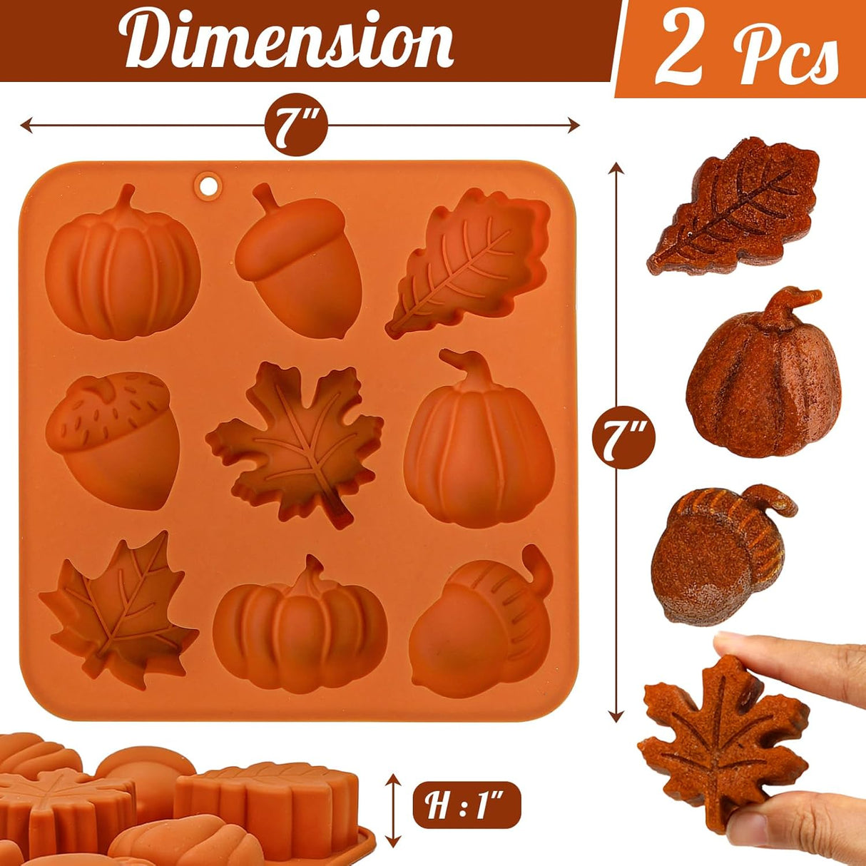 Molde de Silicona Webake para Pasteles de Otoño, 2 Pcs