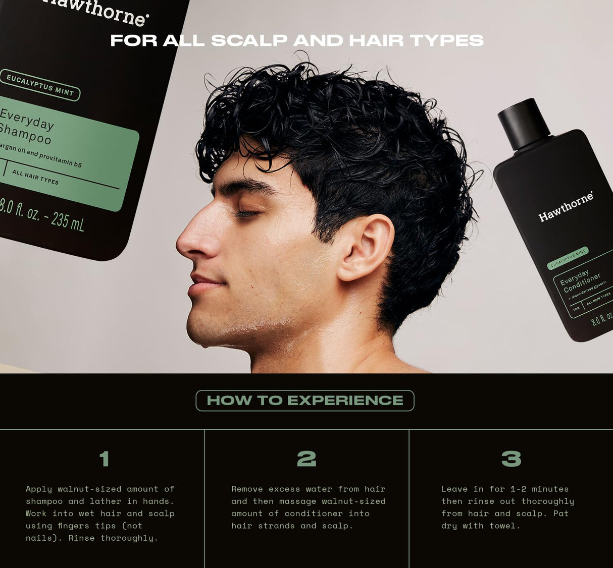 Shampoo y acondicionador diario para hombre Hawthorne
