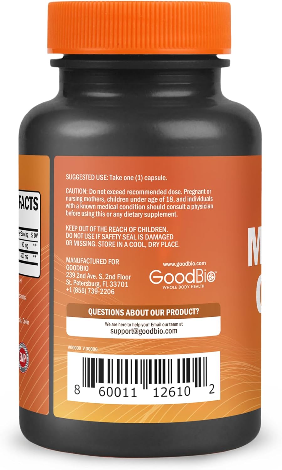Magnesium Glycinato - Suplemento de 500mg, 240 cápsulas