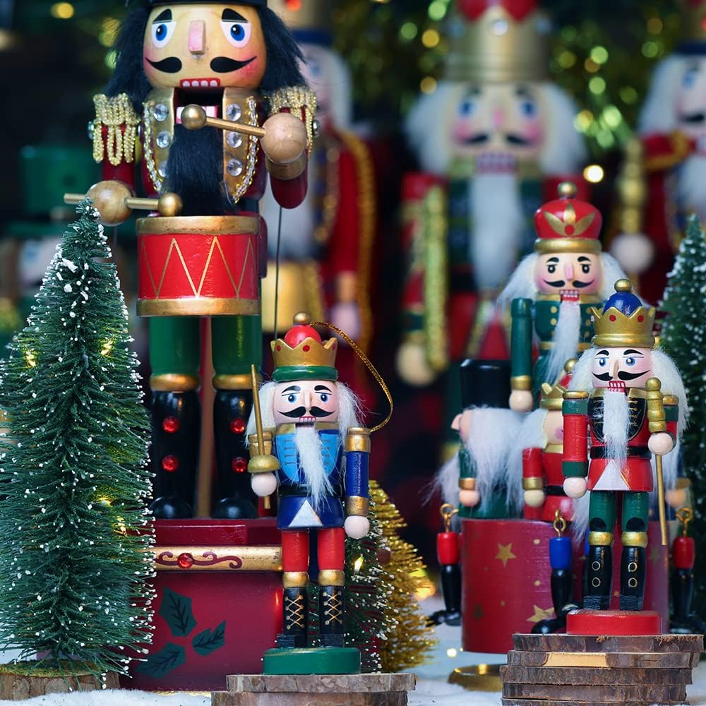 Conjunto de 6 Adornos de Cascanueces Jolik 5.3'' para Navidad