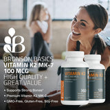 Suplemento de Vitamina K2 MK-7 Bronson, 100 MCG, 120 Tabletas