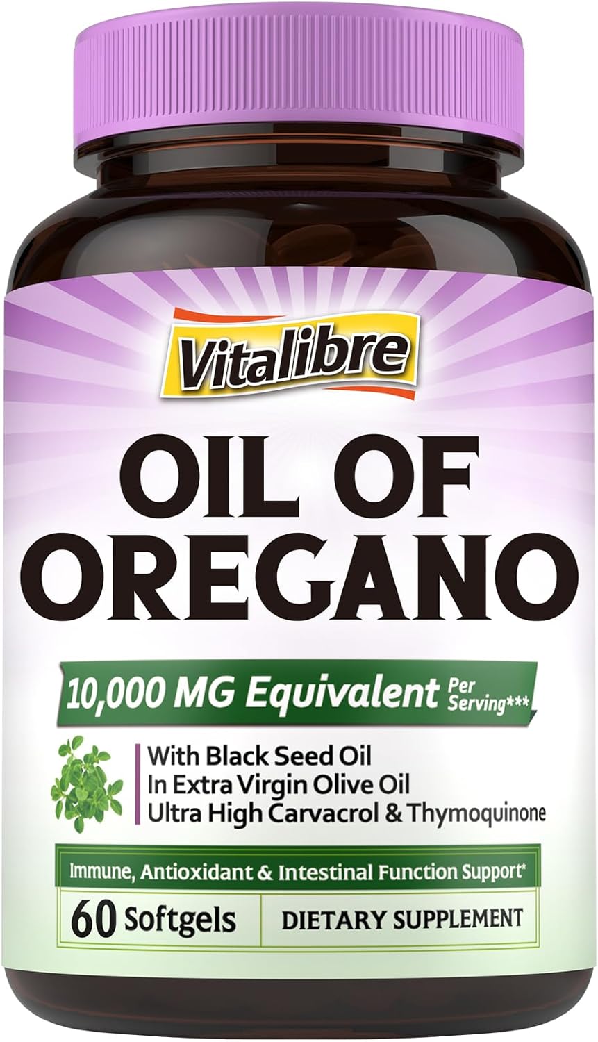 Aceite de Orégano 10000mg con Semilla Negra, 60 cápsulas