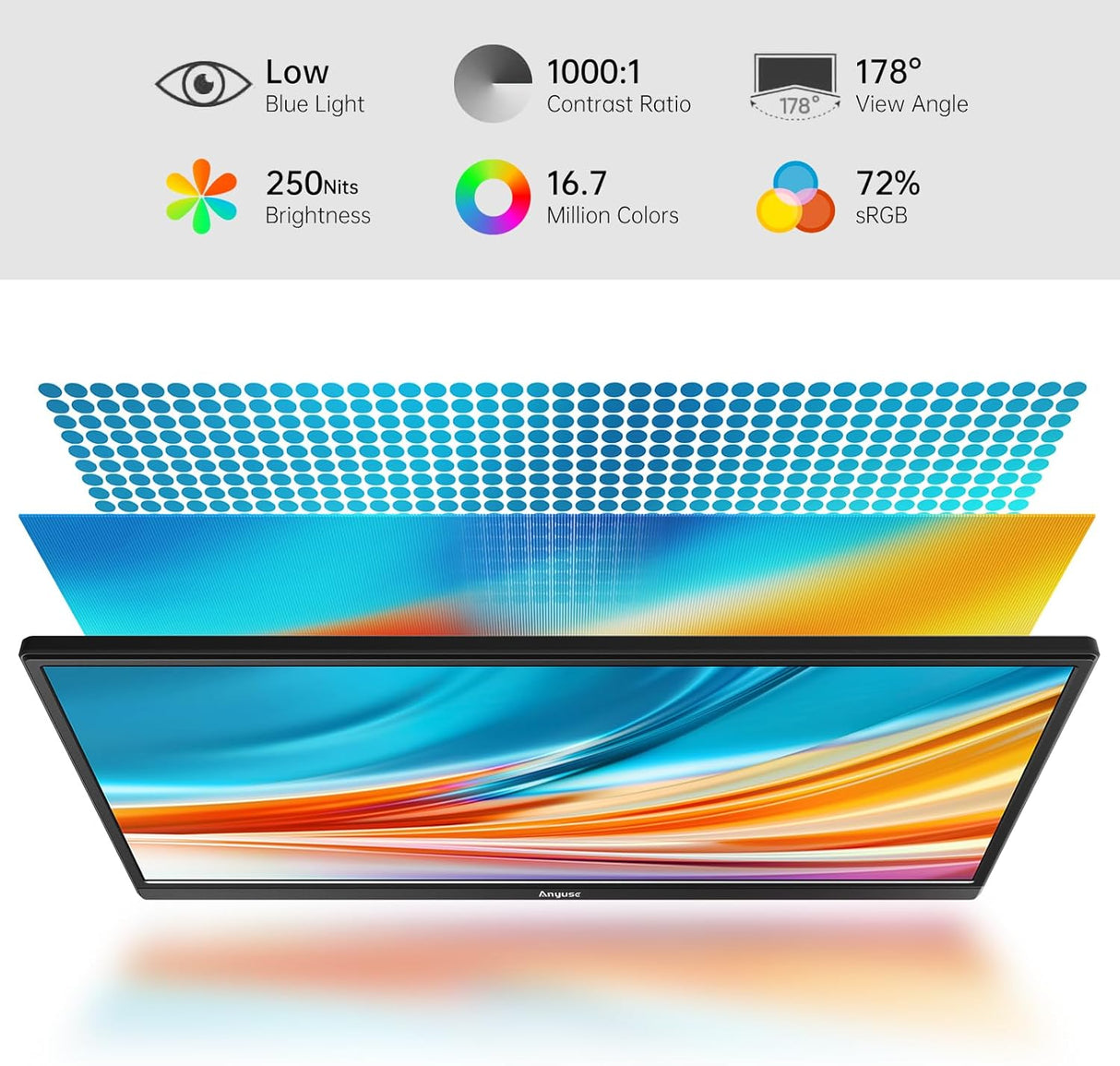 Monitor portátil 15.6 1080P USB-C HDMI, ultra delgado, IPS