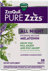 ZzzQuil PURE Zzzs Melatonina para dormir, 56 tabletas