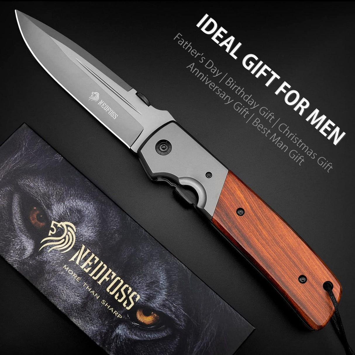 Cuchillo de bolsillo enorme para hombres plegable de caza