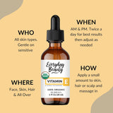 Aceite de Vitamina E Orgánico Puro  Reduce Arrugas y Manchas