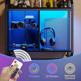 Estantes LED para juegos Bestier, estantes de vidrio ajustables