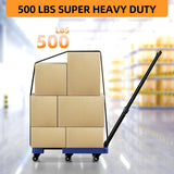 Carretilla Plegable 500 LB, Carro de Carga 6 Ruedas, Modelo A