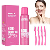 Spray Identificador de Vello, Kit de Afeitado Facial, 4 Raspadores