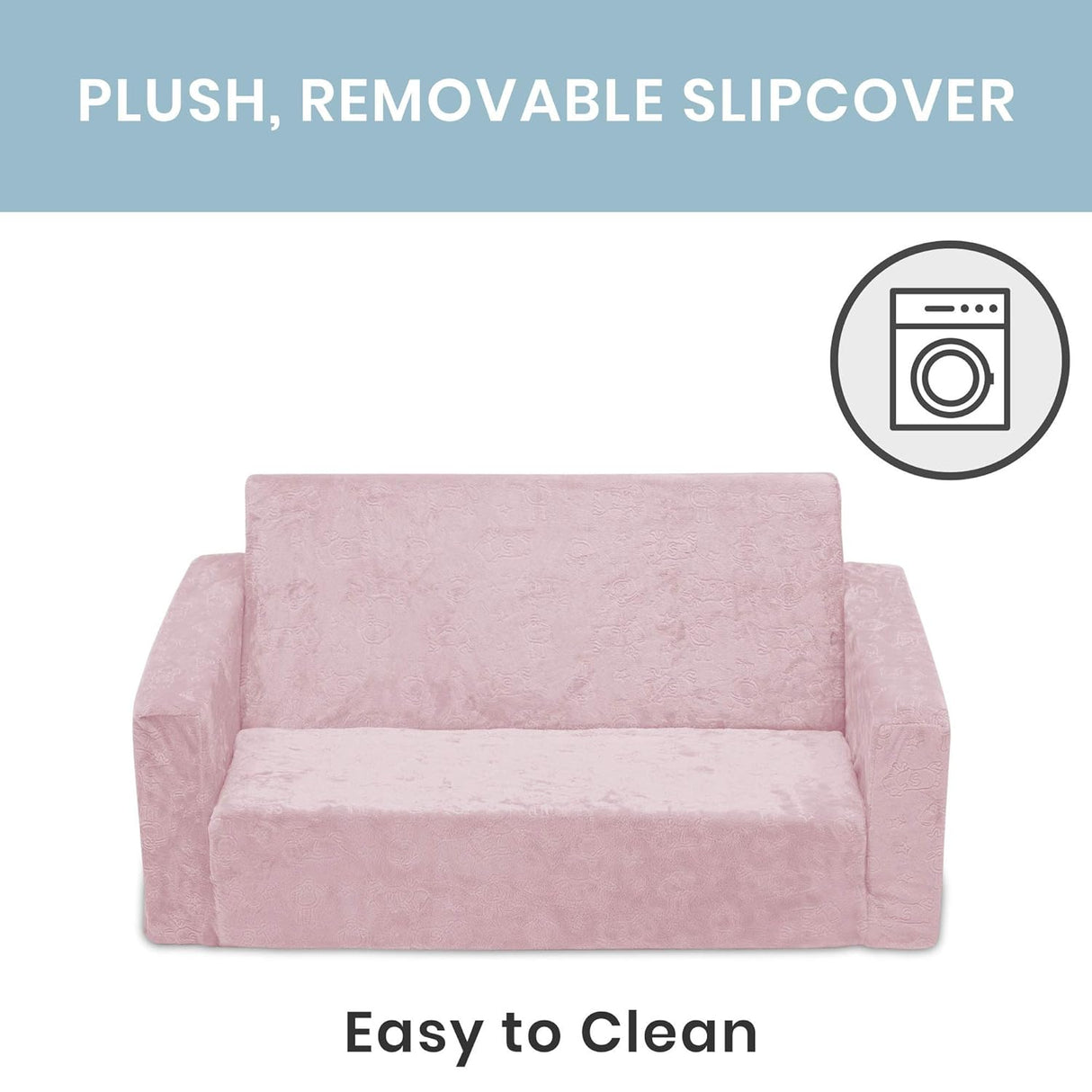 Silla convertible extra ancha a tumbona para niños, Rosa