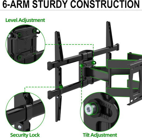 Soporte de TV USX, Articulado, 37-82, 132lbs, VESA 600x400