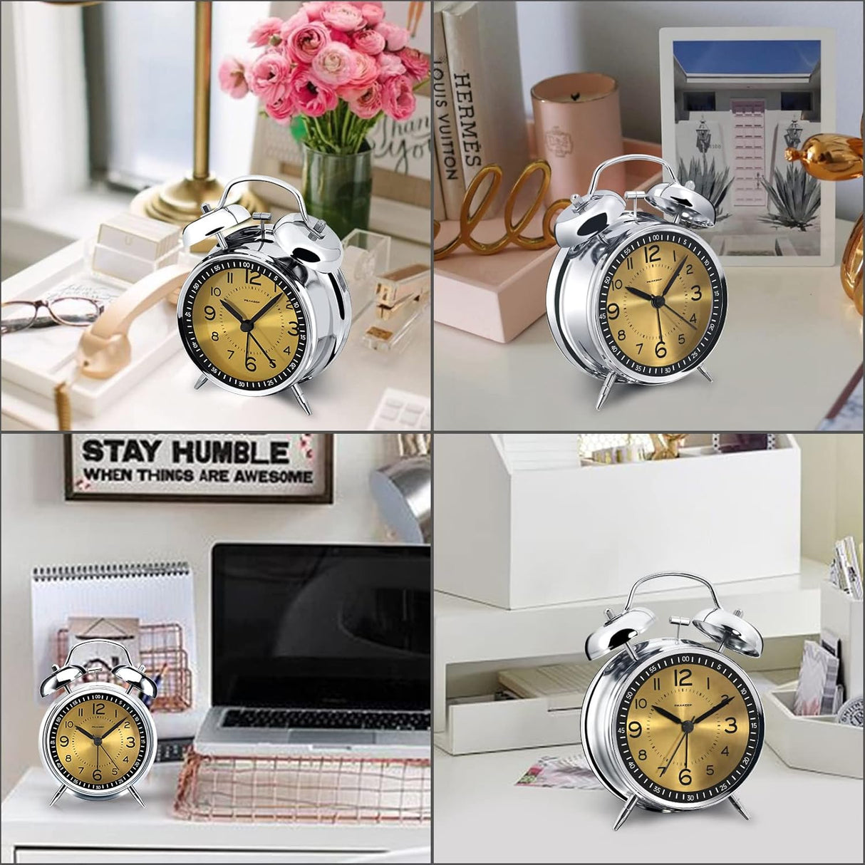 Reloj Despertador Doble Campana para Dormilones Adultos