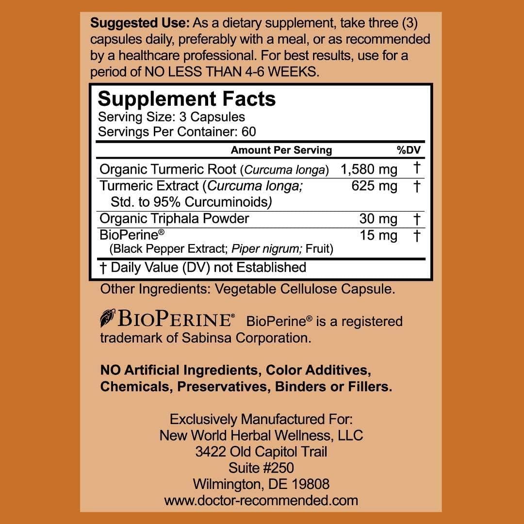 Suplementos Alimenticios Cápsulas de suplemento de cúrcuma