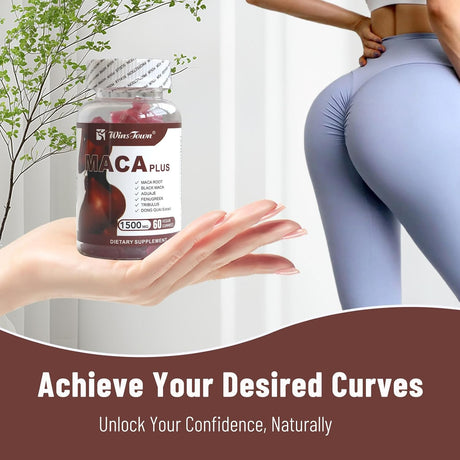 Maca Plus Gummies, 1500mg, Potenciador de glúteos, 60 unidades
