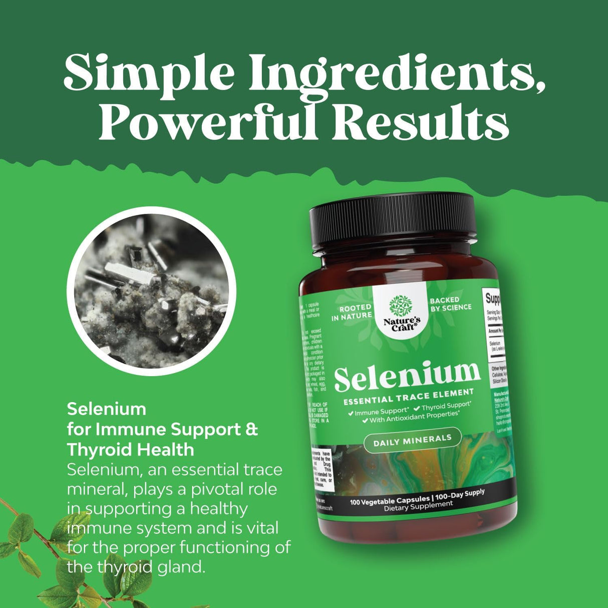 Cápsulas de Selenio 200 mcg  Antioxidante y Tiroideo