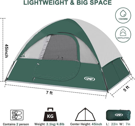 Tienda de Camping 2 Personas, A Prueba de Agua, Modelo X123