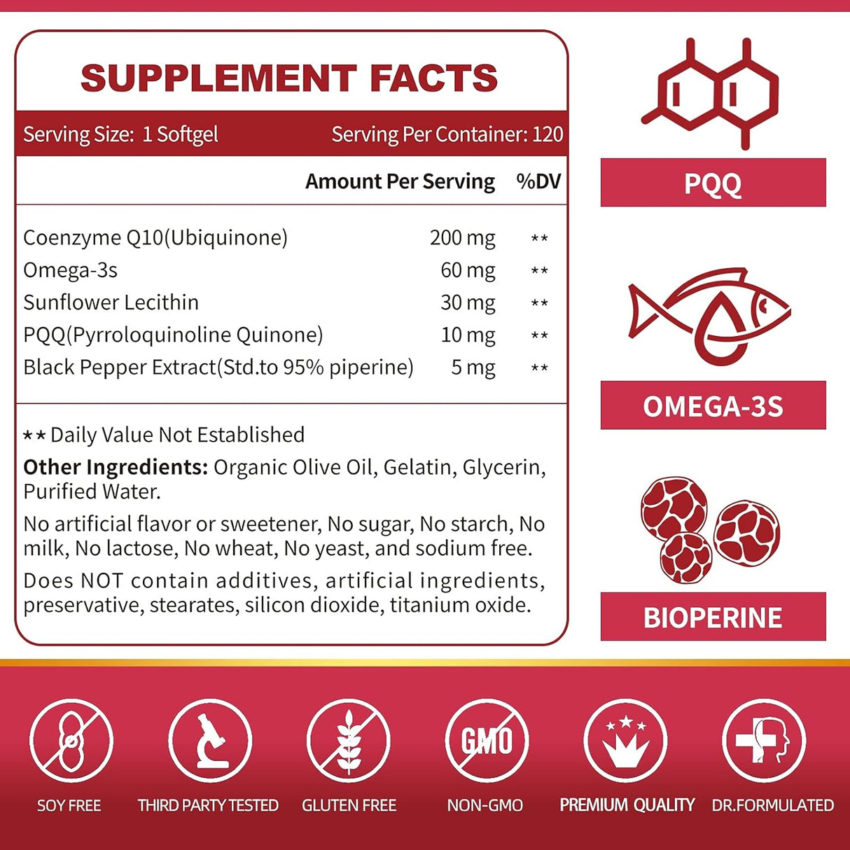 Suplementos Alimenticios  120 porciones de coenzima Q10