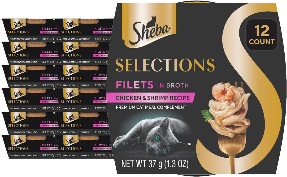 Comida Húmeda para Gatos Sheba Selecciones Pollo y Camarón 12 Cajas