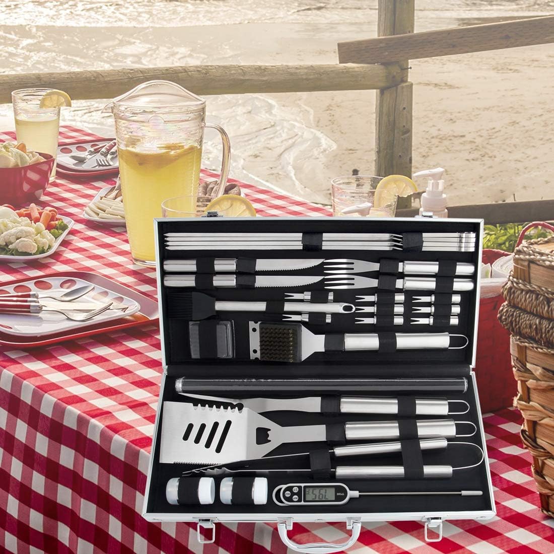 Set de Accesorios BBQ 28pc ROMANTICIST - Acero Inoxidable