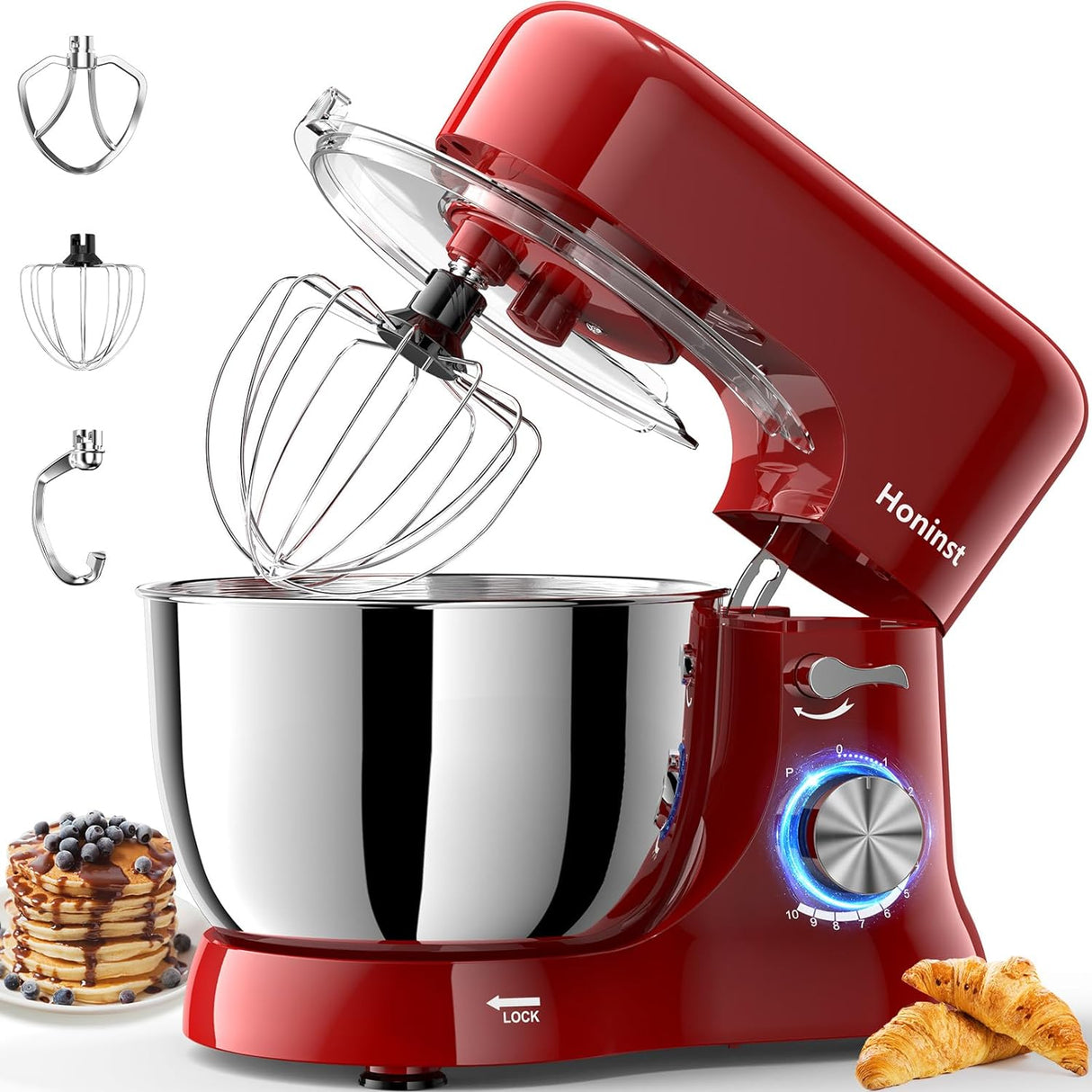 Batidora de pie 3 en 1 10 velocidades 660W 6QT, modelo 660W