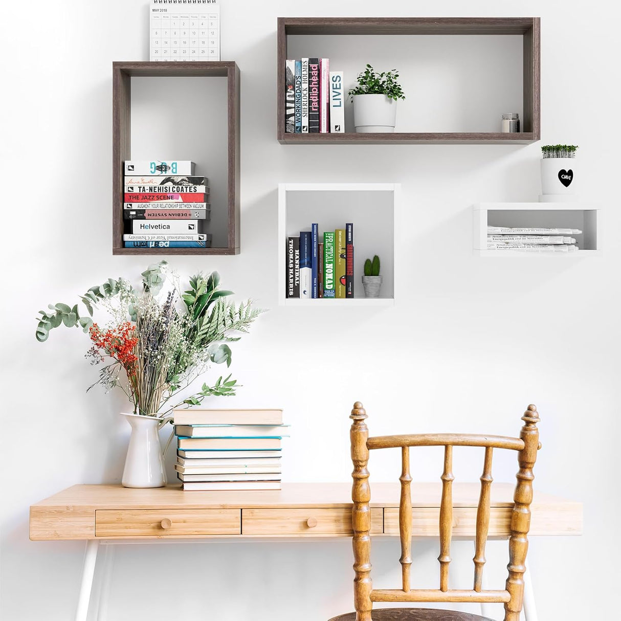 Estantería Flotante Kaboon, Set de 4 Cubos, Grande, Uso Comercial