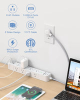 Cable de extensión de 10ft, protector de sobretensiones