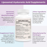 Cápsulas de ácido hialurónico liposomal suplementos de ácido