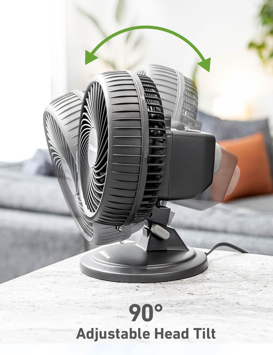 Holmes Ventilador de Mesa 7, 2 Velocidades, Oscilación 85°