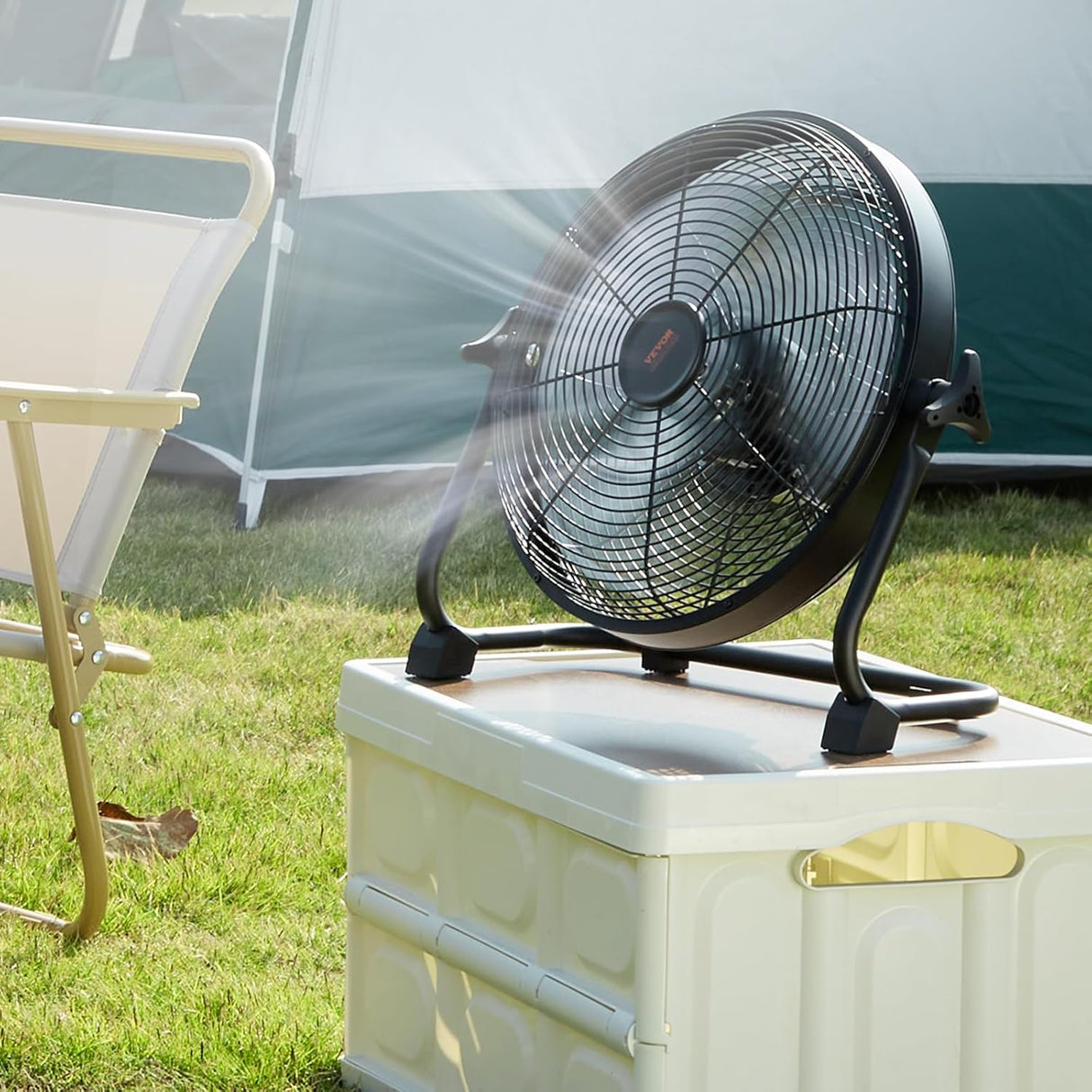 VEVOR Ventilador de piso recargable 16'', 360° pivotante, potente