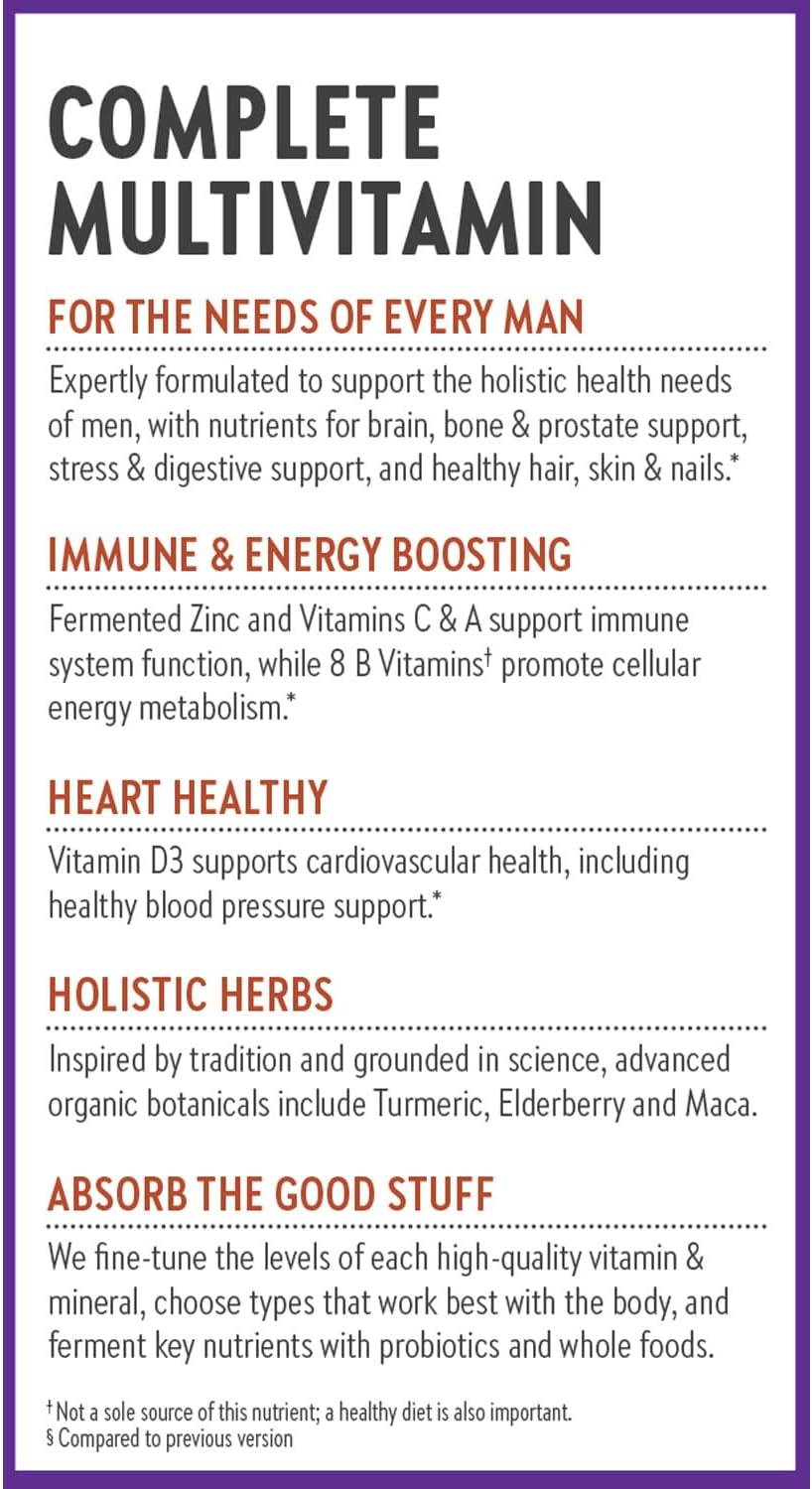 Multivitamínico para hombres New Chapter, 72 ct, orgánico, sin GMO