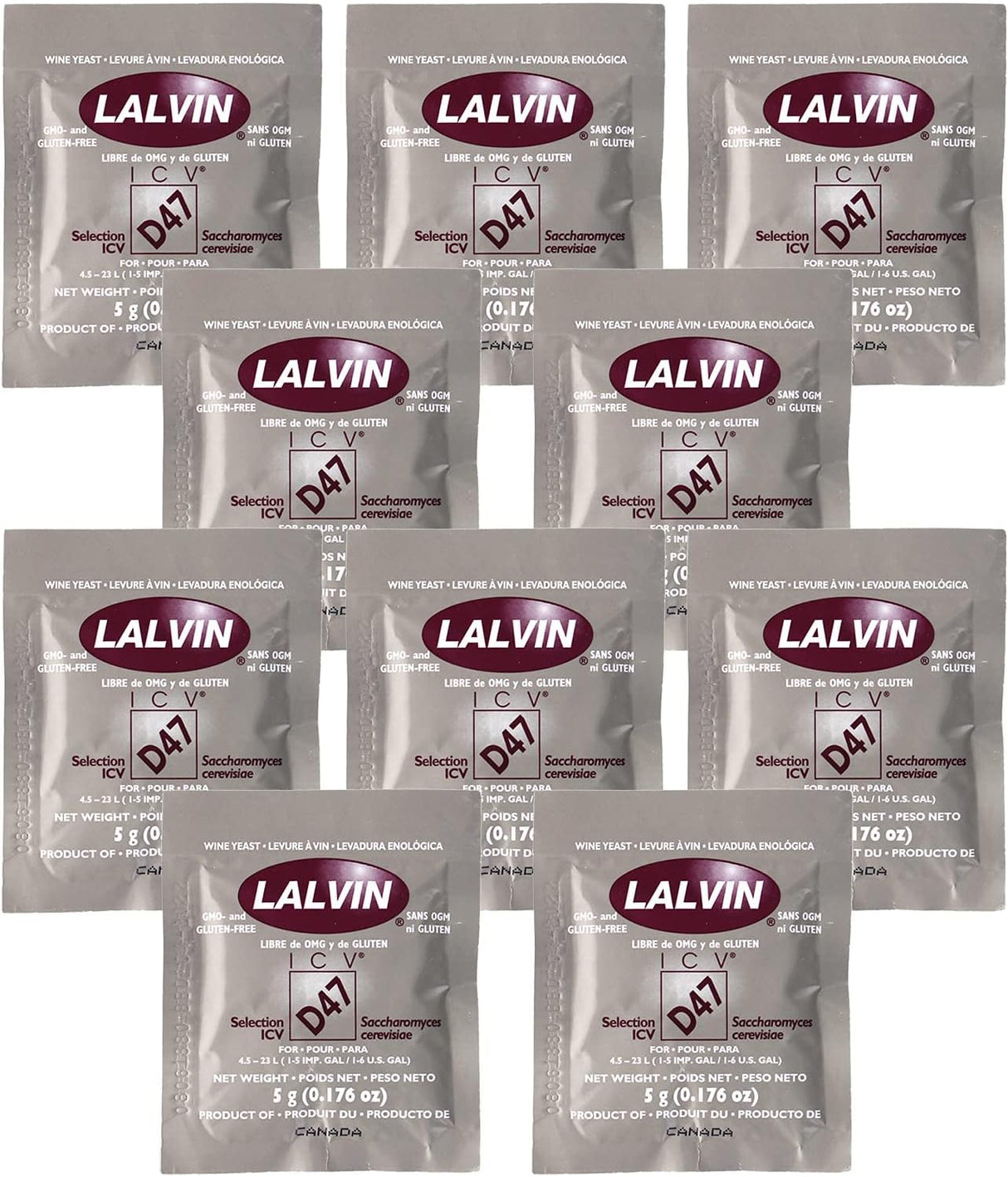 Levadura de vino (10 unidades) Lalvin ICV D-47 -