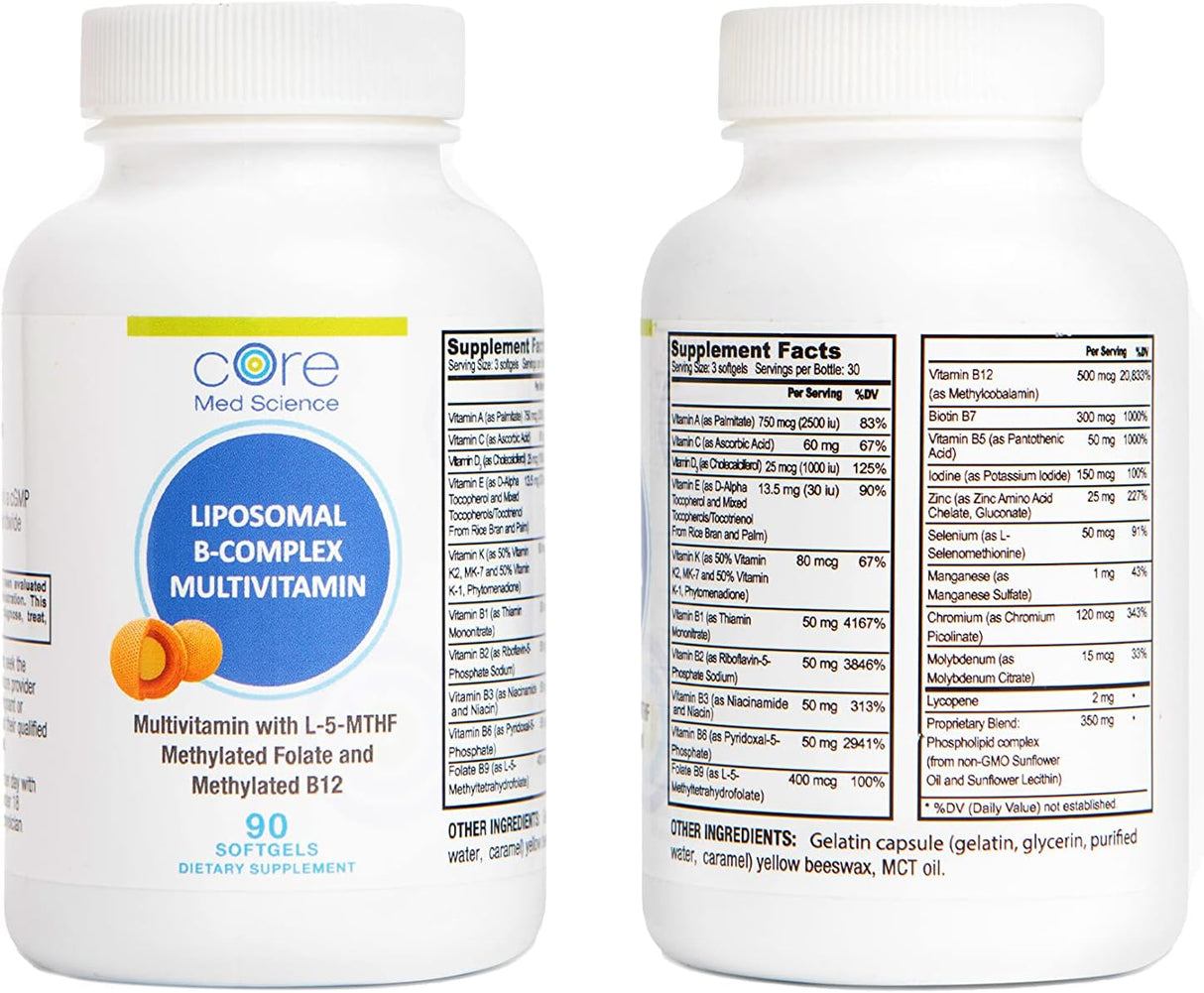 Suplementos Complejo B activo liposomal y multivitamínico