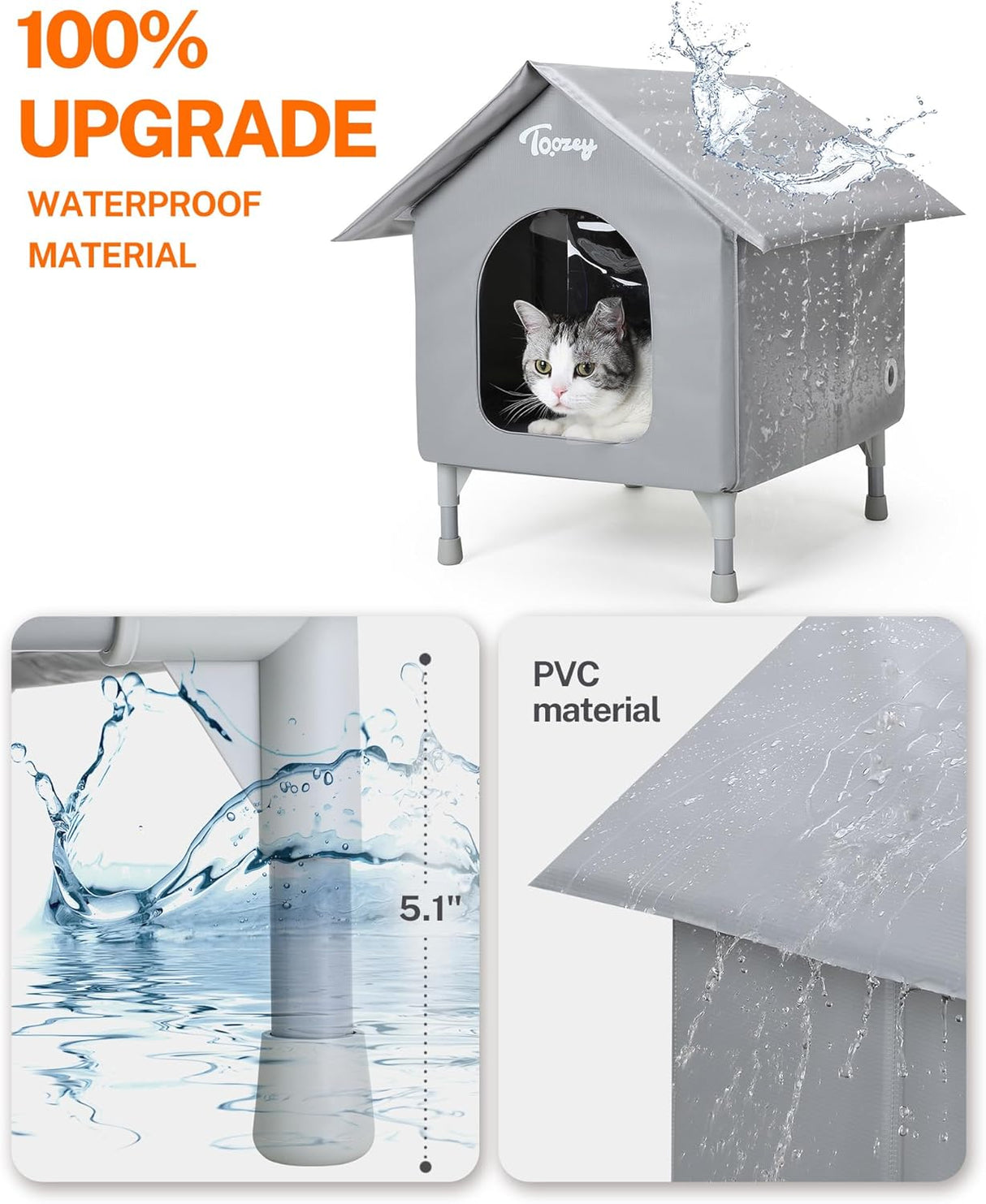 Casa Calentada para Gatos, Indestructible, Aislada, 10FT Cord