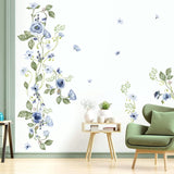 Stickers de Pared Decalmile, Flores Acuarela, Decoración Hogar