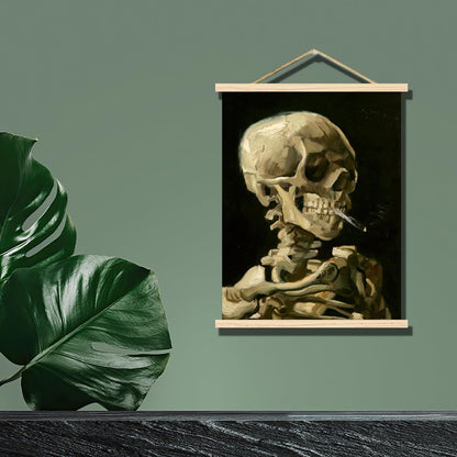 Arte colgante de madera: Póster de calavera de Van Gogh