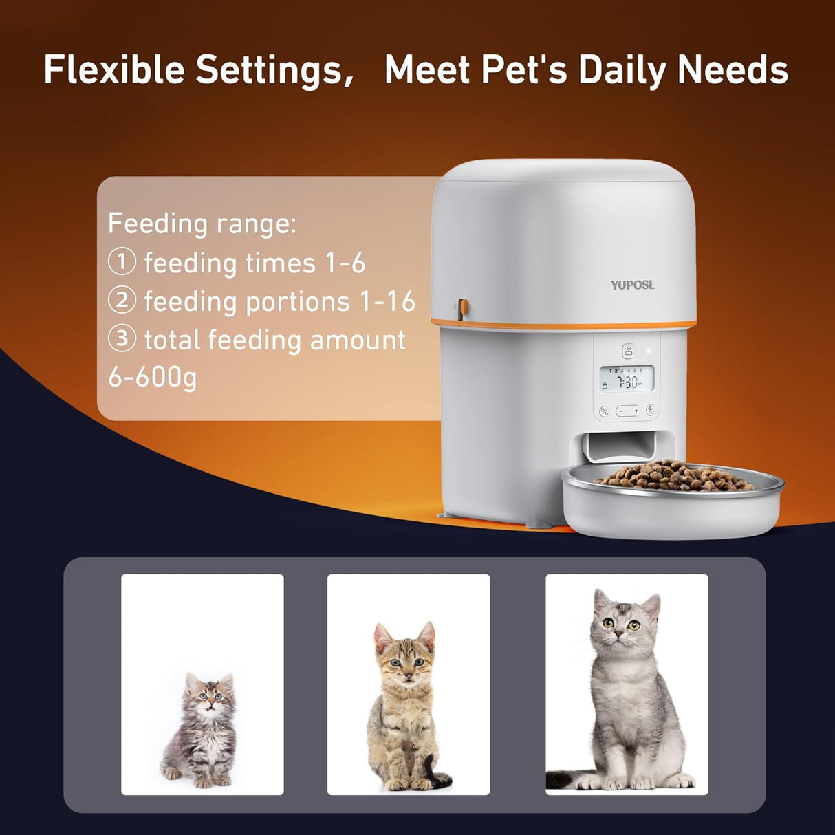 Comedero Automático para Gatos, Fácil de Usar, 2L/4L, Modelo X