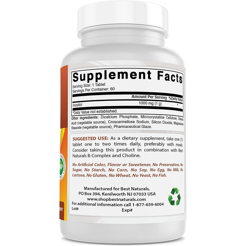 Suplementos Inositol 1000 mg 60 comprimidos