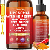 Suplemento líquido de cayena y herbolario, 2oz