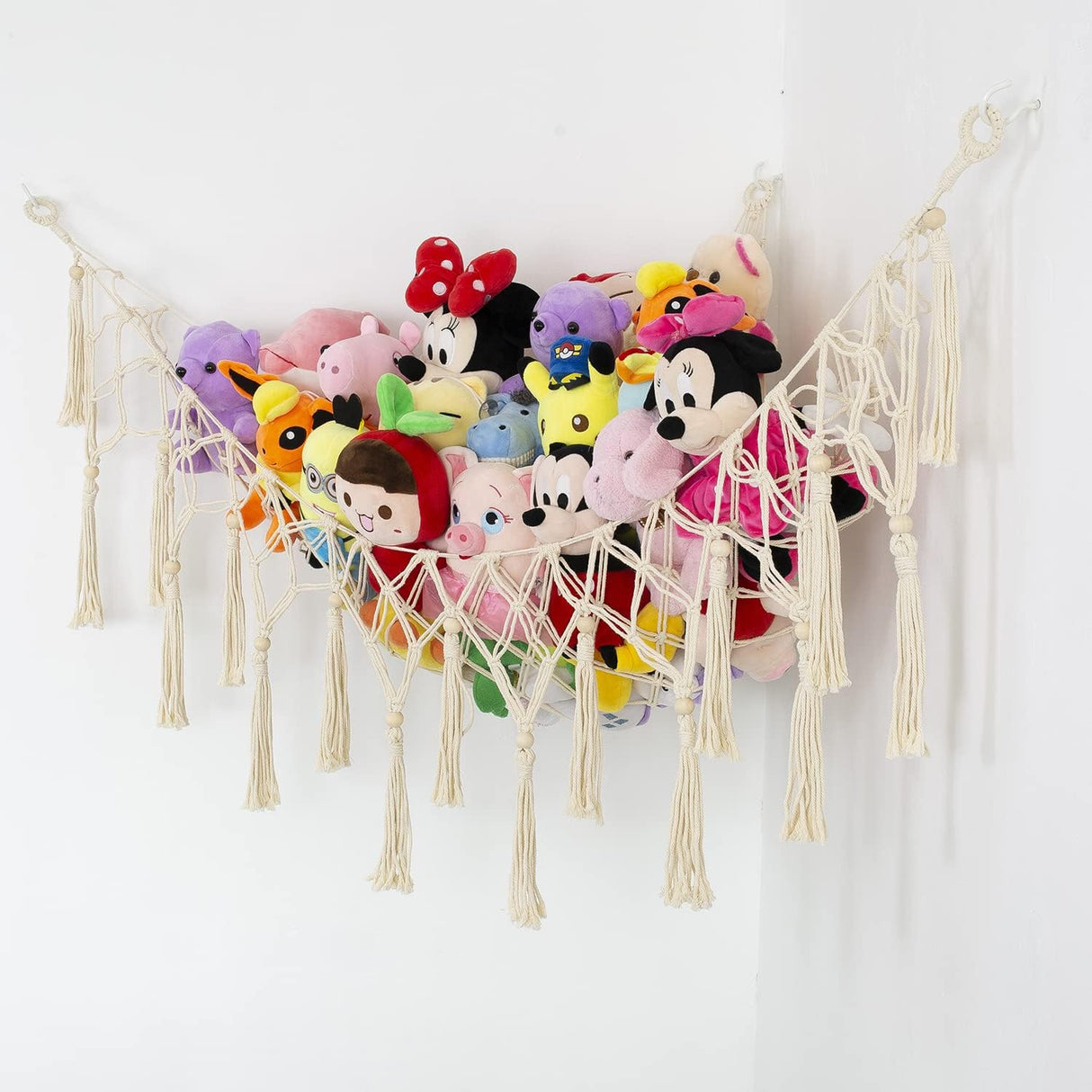 Red para Juguetes de Peluche Macramé para Habitación Infantil