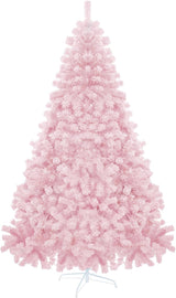 Árbol de Navidad Artificial 7.5FT con Soporte Metálico Flocked Pink