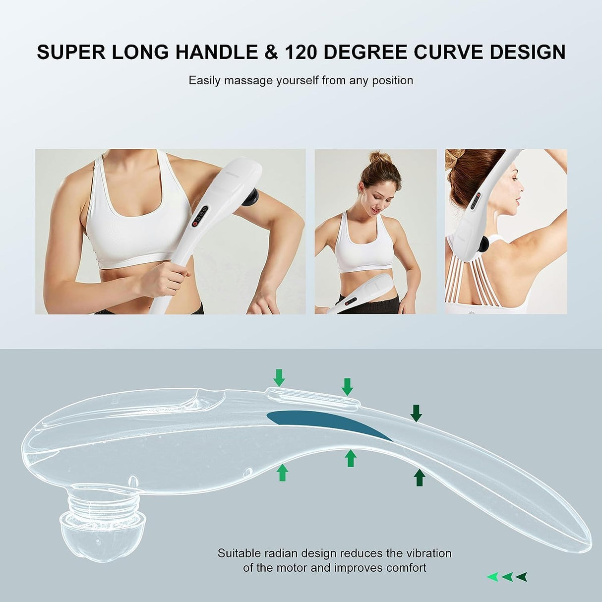 Masajeador Cordless MEGAWISE, 5 velocidades, 7 nodos, 3200mAh