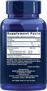 Mega EPA/DHA de Life Extension, Omega-3, Salud Cardiaca y Cerebral, 120 softgels